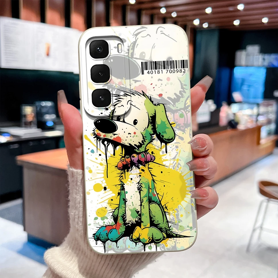 Fashionable Black Cat Pattern Shockproof Phone Case - Soft Liquid Silicone Cover in Black