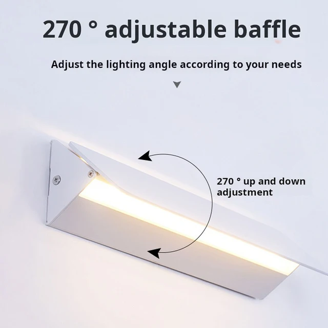 Lampada da parete a LED per interni Lampada da parete in lega di alluminio ad angolo regolabile Casa Soggiorno Camera da letto Specchio cosmetico Luci da comodino 2