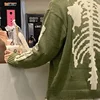 KAPITAL Hirata Hiroshi Back Bone Green Torn Hole Long Sleeved Loose Fitting Sweater for Men and Women's Fashion 3