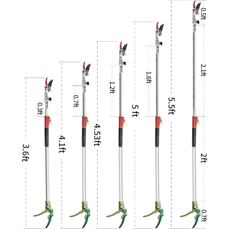 Aluminum Extendable Tree Pruner, 3.67-5.45 FT 2