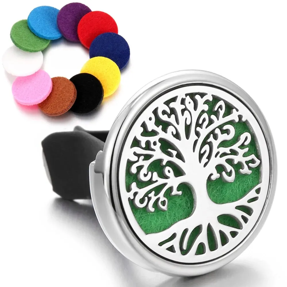 Kit De 2 Diffuseurs D'huiles Essentielles Pour Voiture - Avec 10 Tampons Rechargeables - Clip Sur Ventilation