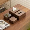 Black Walnut Tissue Box Household Creative Magnetic Cover Suction Paper Box Luxury Restaurant Table Kleenex Storage Box Ashtray 4