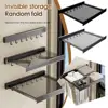 44cm Aluminum Invisible Folding Retractable Bath Towel Home Bathroom Bathroom Toilet Tool Rack 60cm Racks Accessories Shelf B0J0 1