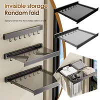44cm Aluminum Invisible Folding Retractable Bath Towel Home Bathroom Bathroom Toilet Tool Rack 60cm Racks Accessories Shelf B0J0 1