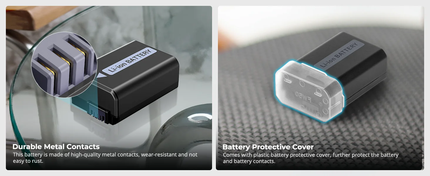 Kit 2 Batteries NP-FW50 + Chargeur SMALLRIG Pour Sony A6000, A7, A6400 - 1030mAh - Charge Rapide LCD