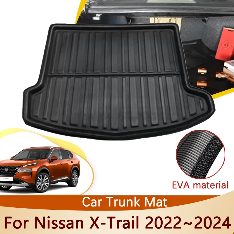 

Car Rear Trunk Mat For Nissan X-Trail XTrail X Trail T33 Rogue 2022 2023 2024 Accessorie Waterproof Floor Tray Cargo Boot Carpet