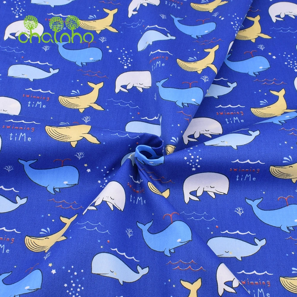 Chianho,Printed Twill Weave Cotton Fabric,DIY Sewing Quilting Material,Patchwork Cloth,8 Designs Cartoon Series,2 Sizes,15C307