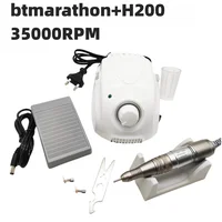 65W BT Marathon Champion-3 Manicure Machine 45K 35K H37L1 H200 Handle Electric Nail Drill Milling Cutter Polishing Nail File Set 1