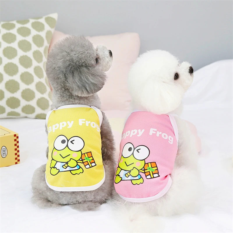 

Cartoon Frog Pet Dog Clothes Funny Unisex Summer Cat Vest for French Bulldog York Dog Overalls Chihuahua Small Puppy Clothing