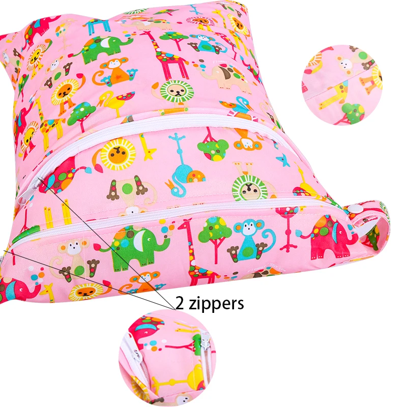 Borsa asciutta bagnata 30*40cm confezioni di maternità per bambini borsa per pannolini con cerniera lavabile borsa per pannolini da viaggio per il nuoto borsa bagnata impermeabile - immagine 4