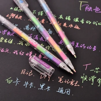 2 개/대 6 색 물 분필 펜 귀여운 카와이 수채화 젤 펜 사무 학교 용품 한국어 편지지 학생