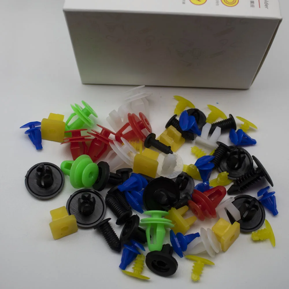 

50 Mixed Car Screws Buckles Auto Bumper Door Fender Trim Fastener Screw Car Panel Rivet Retainer Plastic Clips Inteior Parts