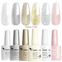 Venalisa HEMA-Free Nude Pink Nail Gel Polish Collection - Self-Leveling, Full Coverage Manicure Set (6 Pieces) (2219 glitter color)