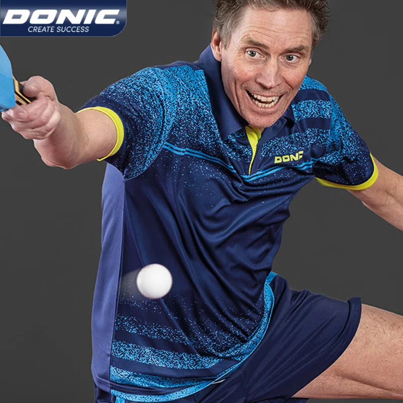 DONIC stůl tenis dres klopa kolo krk rychlý suchý sportovní tričko prodyšné krátký rukáv ping pong košile muži ženy