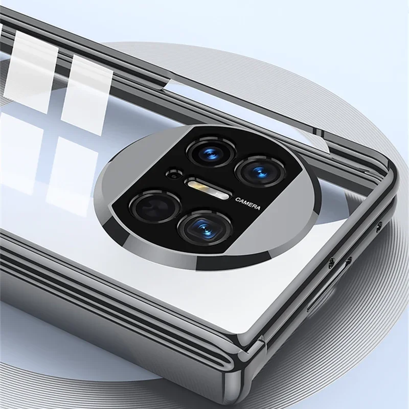 For Huawei Mate X3 Case Magnetic hinge Holder Transparent Plating Hard Plastic Fundas For Huawei Mate X 3