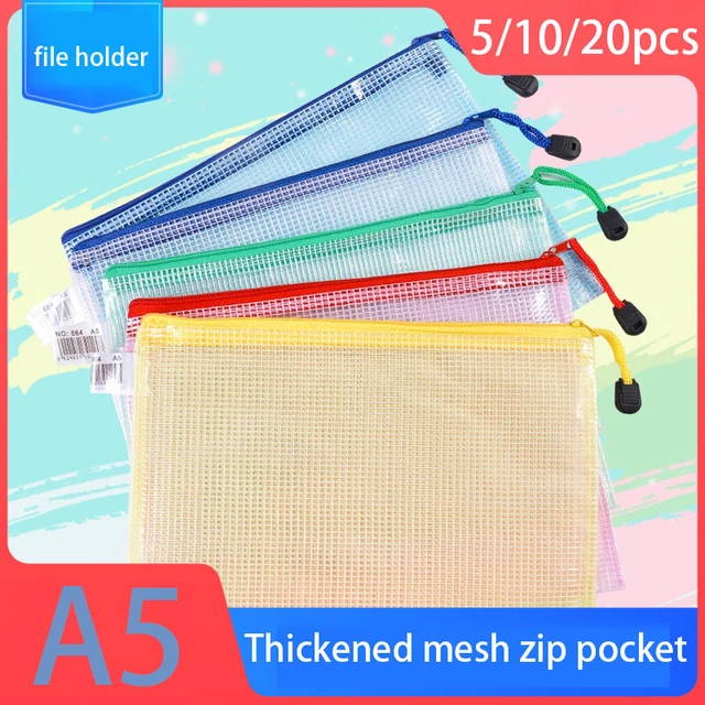 16Pcs Mesh Zipper Pouch Document Bag,Waterproof Zip File Folders,A4 Size,  for School Office Supplies,Travel Storage Bags - AliExpress