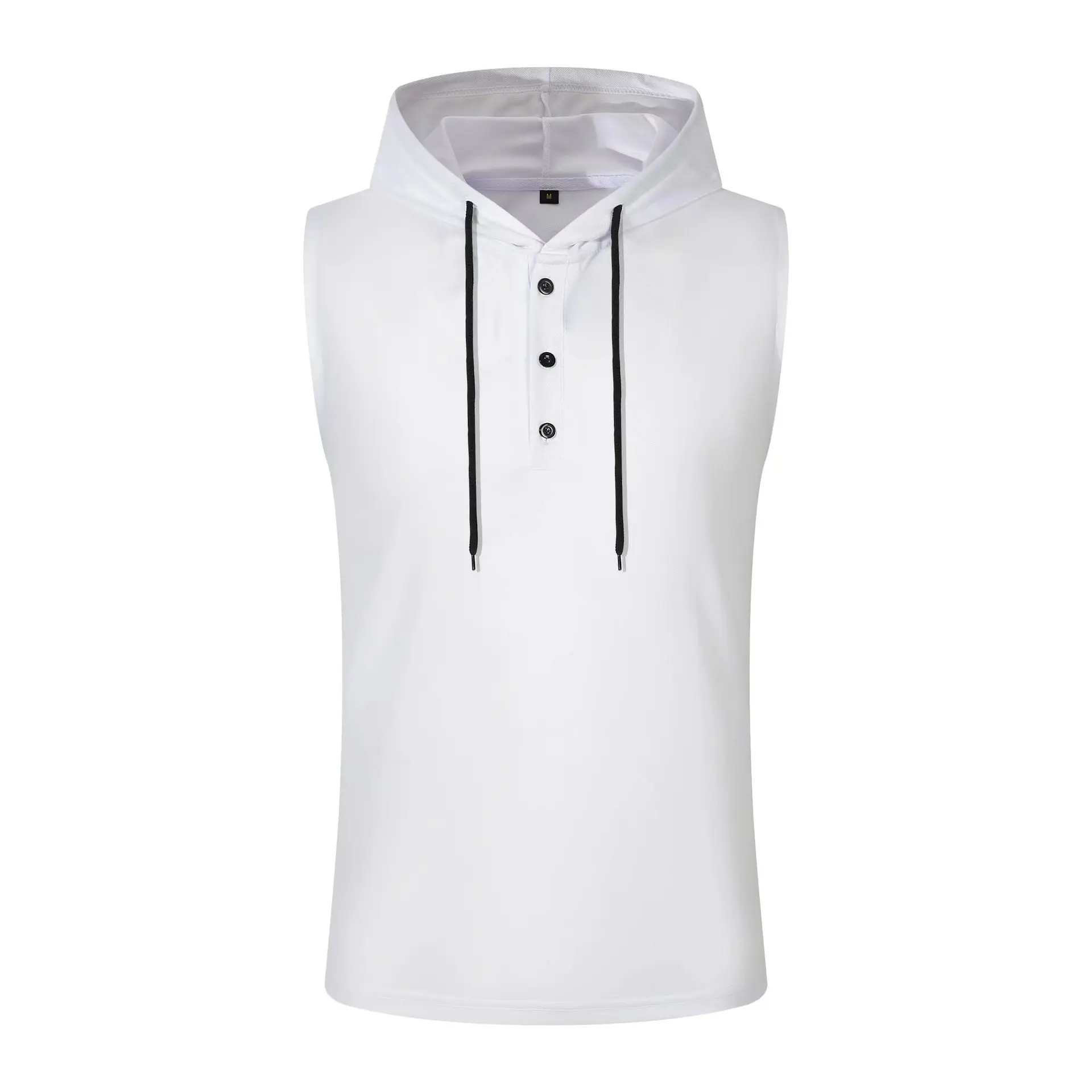 Summer men's vest Europe and the United States men's hooded jumper casual sports thin breathable vest