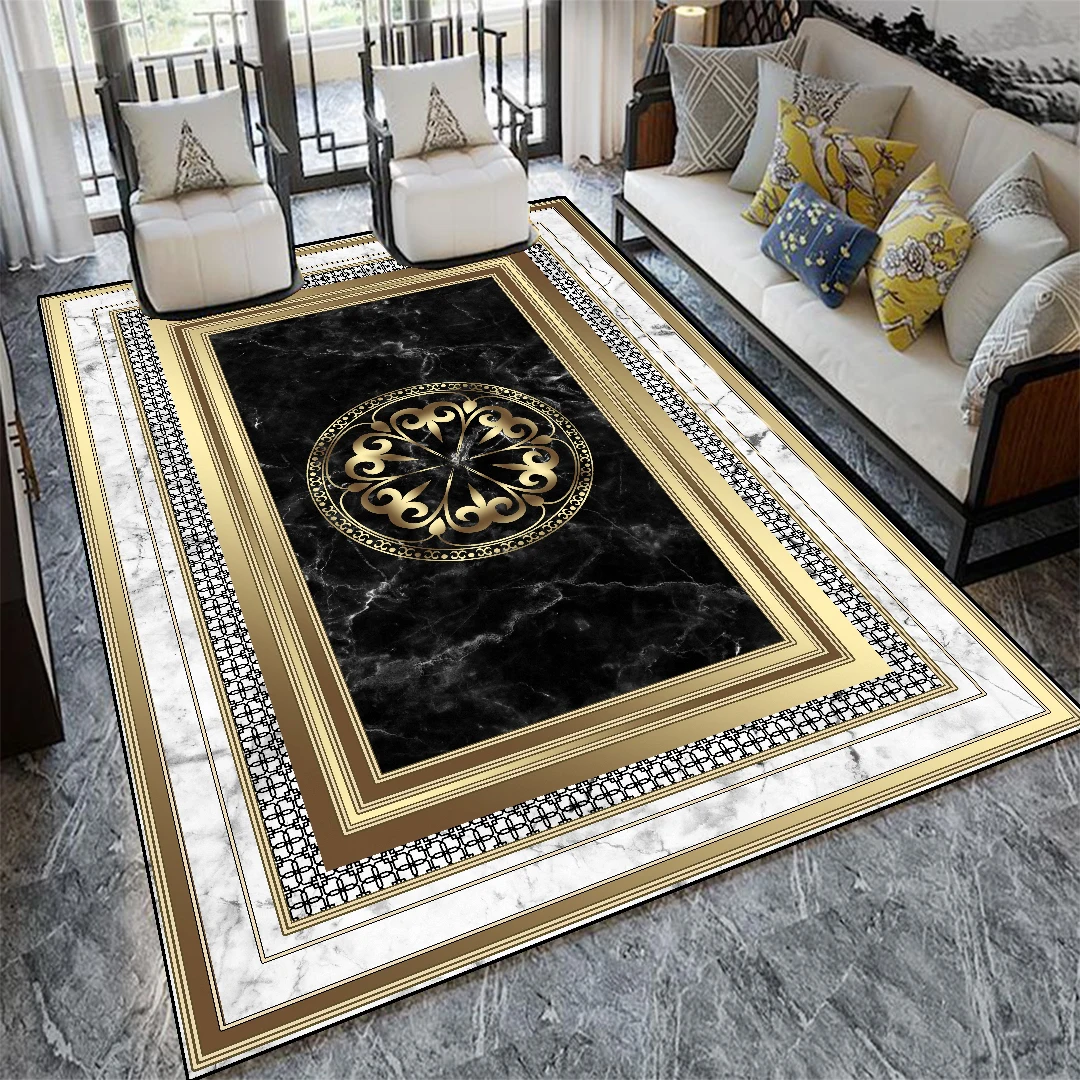 Luxury Oriental Carpet for Living Room Washable Golden Decoration Home Floor Mats 200x300 Soft Non-slip Large Area Rugs Office 4