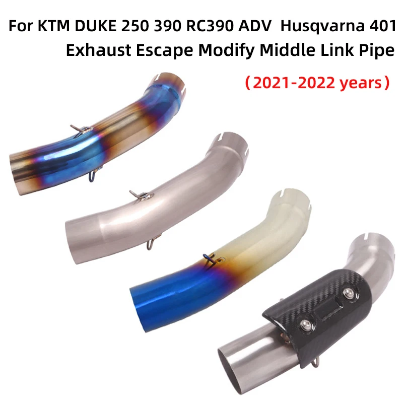 

For KTM DUKE 250 390 RC390 390 ADV Husqvarna 401 2021 2022 Motorcycle Exhaust Escape Modify Mid Link Pipe Connect 51MM Muffler