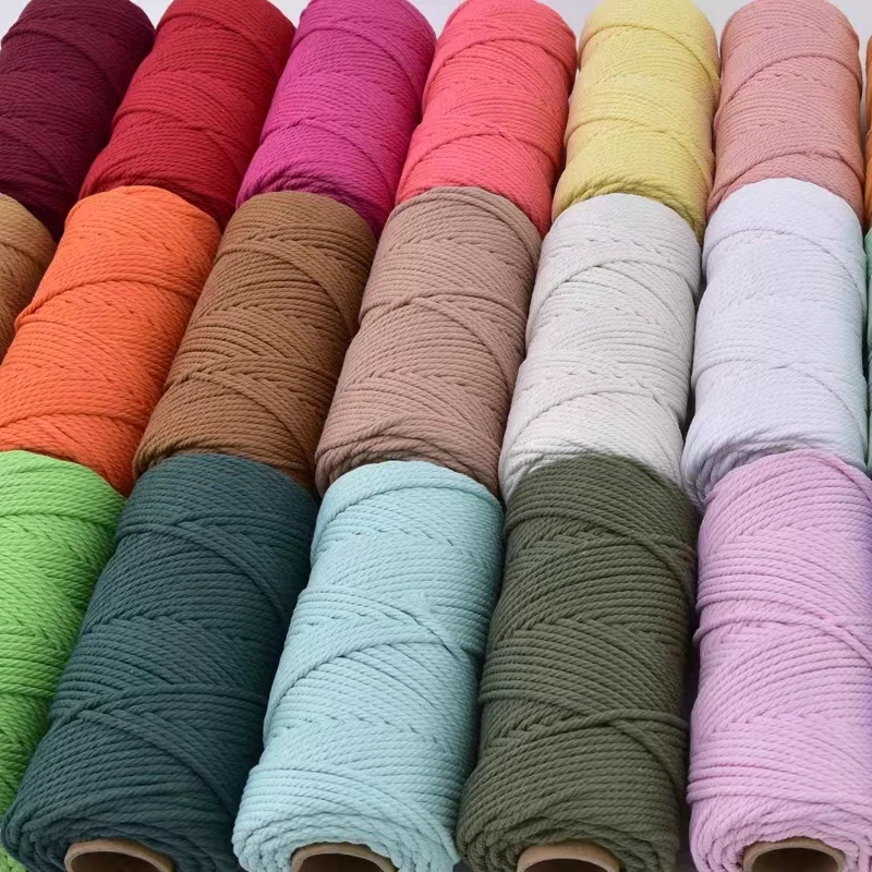 

4mm Macrame Cord 10Meters Cotton Rope Twisted Macrame Accessories for Crafts Handwork DIY Home Textile Decoration