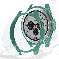 All-Around Protective Glass+Case with Matte Finish for Samsung Galaxy Watch 4 Classic (Green One Glass)