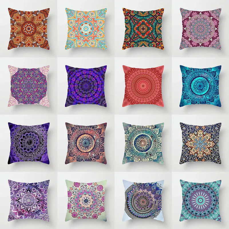 

Colorful Abstract Dream Boho Pillowcase Cojines 45x45 Striped Cushion Cover Livingroom Bedroom Sofa Home Decoration Room B0008