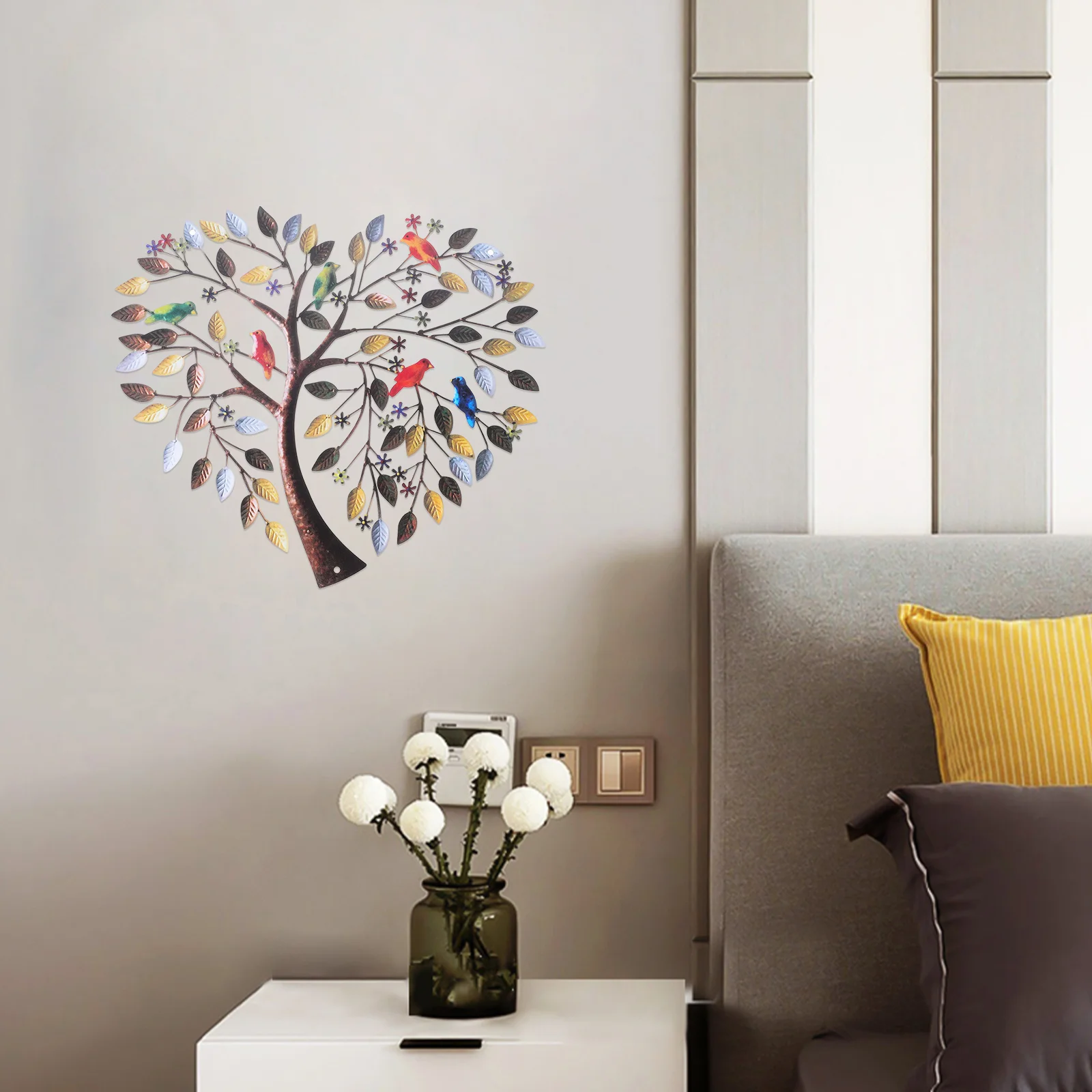 

Wrought Iron Ornaments Tree Adornment Garden Wall Hanging Decoration Metal Trees Locket