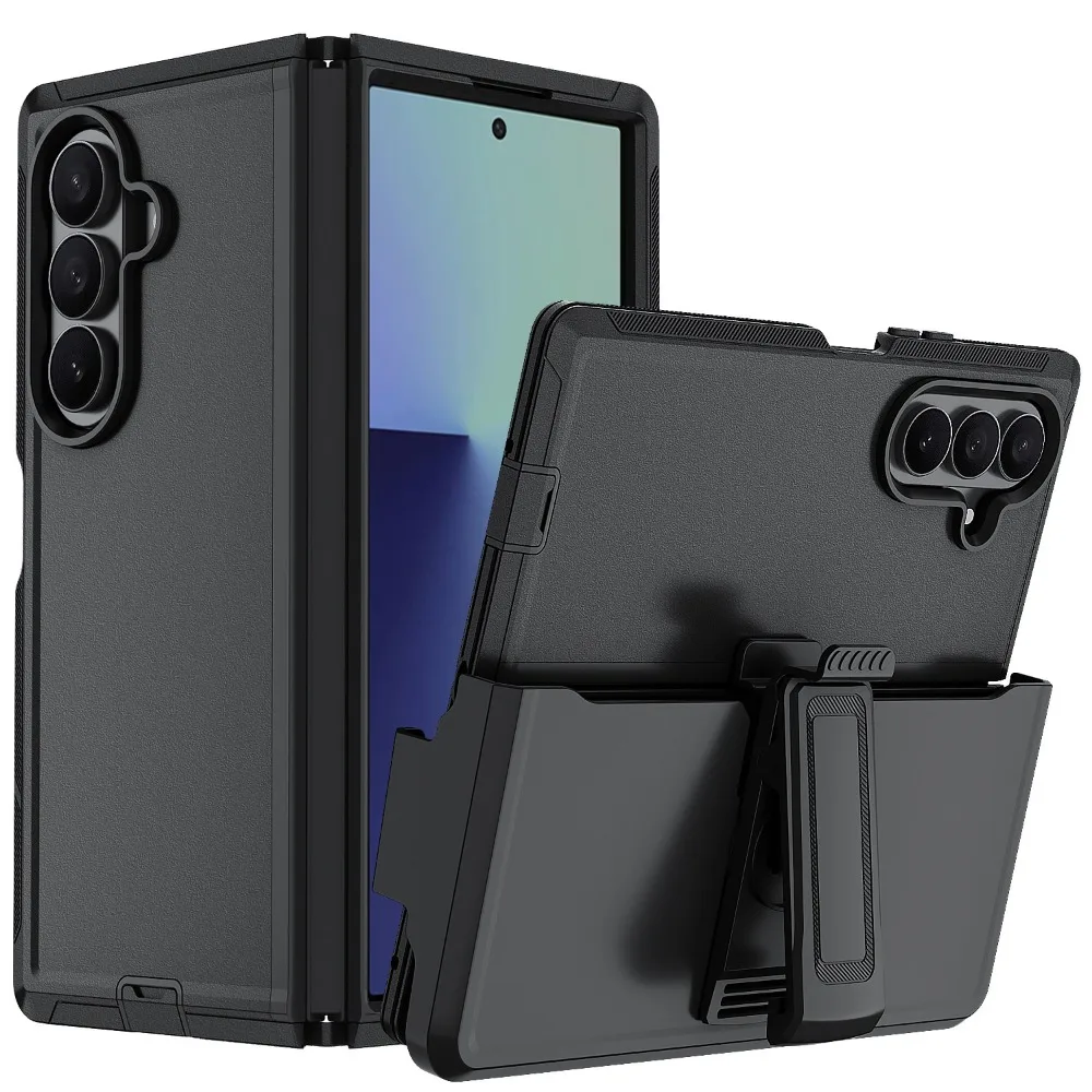 Heavy Duty Rugged Defender Case with Belt Clip - Enhanced Shockproof Protective Back Cover