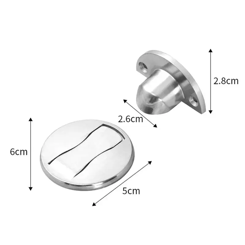 Invisible Magnetic Door Stopper Stainless Steel Punch-free Windproof Mechanical Self-locking Door Stop Stopper magnetic door stopper