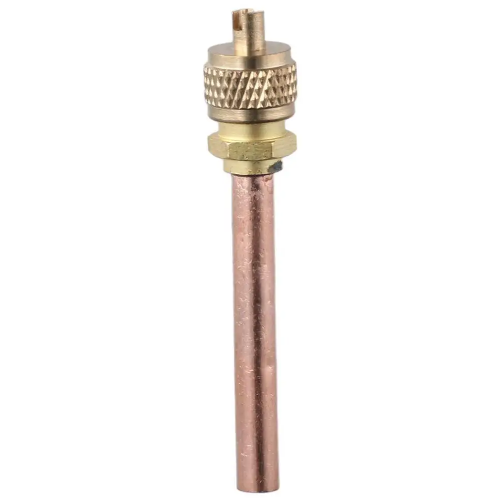 Brass Access Valve Air Conditioner Service Valve Charge Needle Valve Tube 2.48" Length Refrigeration Valve Pack of 10