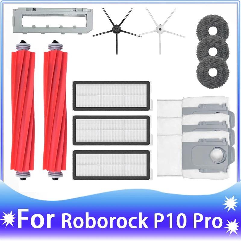 Part For Roborock Q Revo Maxv / Roborock P10 Pro Robot Vacuums Main Side Brush Filter Mop Cloths Dust Bag Parts for roborock q revo p10 a7400rr robot vacuums main side brush hepa filter mop cloths rag dust bag spare part accessory