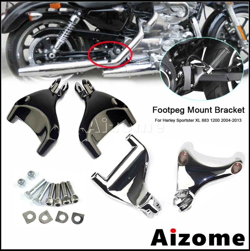 

Комплект алюминиевых мотоциклетных подножек для Harley Sportster 883 1200 XL883 XL1200 мотоциклетные подножки Кронштейн 2004-13
