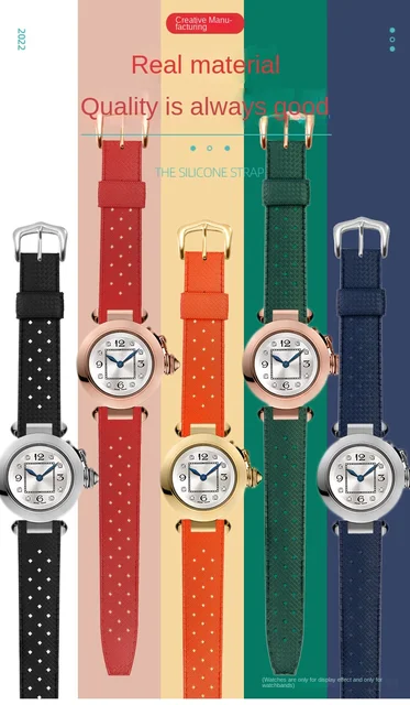 Bracelet de montre en caoutchouc pour cartier Pasha, bracelet de