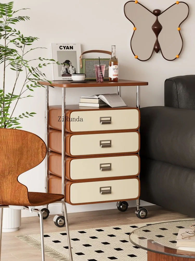 Modern art wind bucket cabinet, home living room, bedroom, wall mounted storage cabinet, roller movable cabinet
