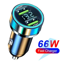 High-Power 5-Port Car Charger with Digital Display and Fast Charging Capability (2 Port Volt display)