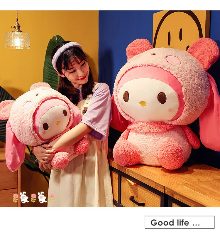 My Melody Plush Toy Anime Stuffed Animals Cute Plushie Throw Pillow Dolls Gifts