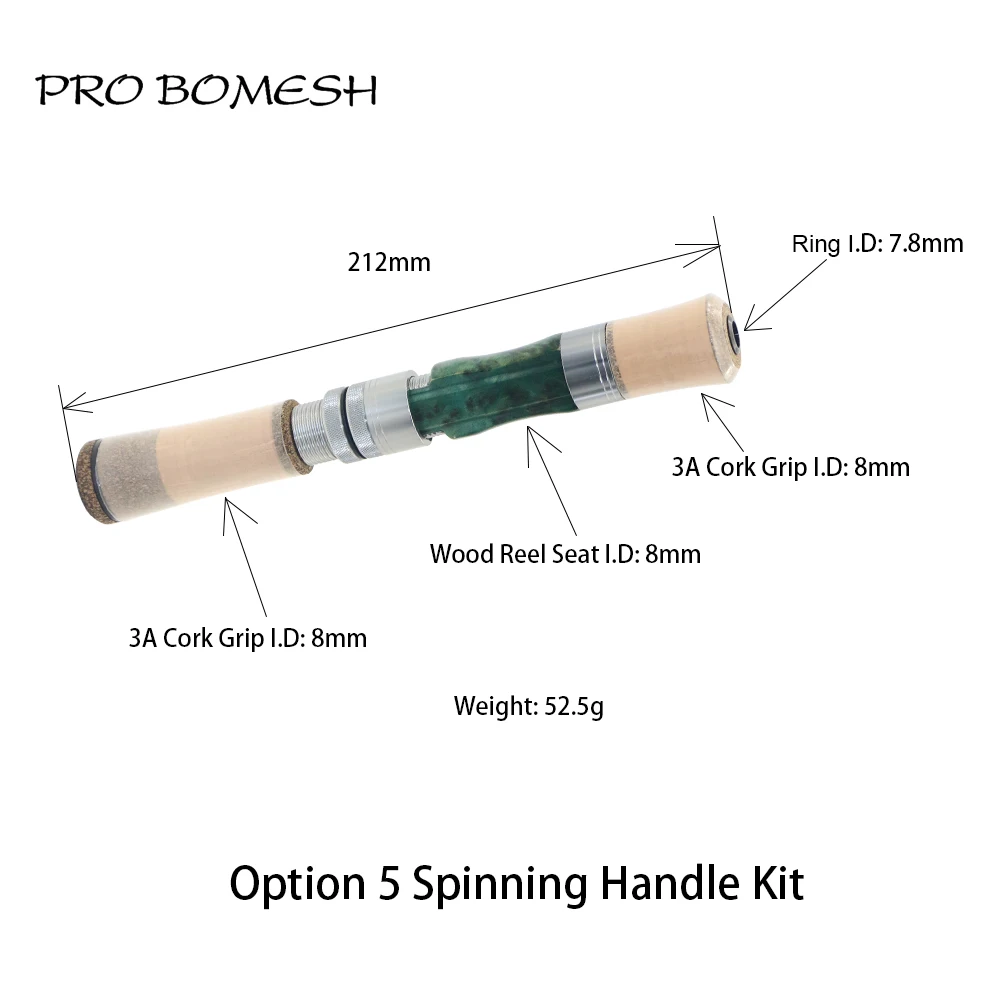 Pro Bomesh 3A Kork Griff Holz Spinnrolle Sitz Griff Kit DIY Forelle Angelrute Gebäude Komponente Reparatur Zubehör – Detail 8