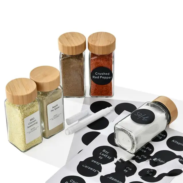 120ml Spice Jars with Bamboo Lid – Condiment Organizer 3