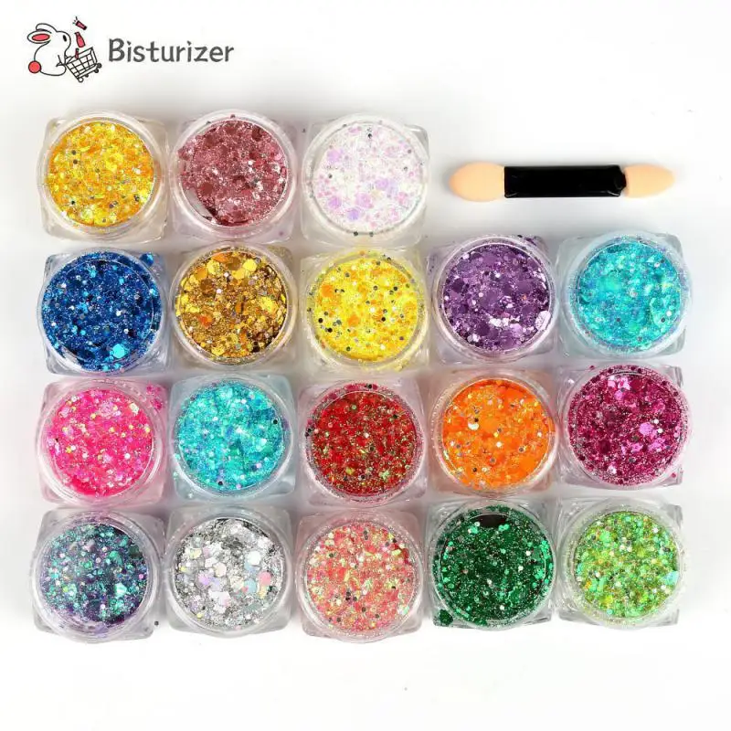 Paillettes Olografiche Fai Da Te Shimmer Vibrant Eyeshadow Nail Hair Body Face Glitter Party Festival Loose Paillettes Gel