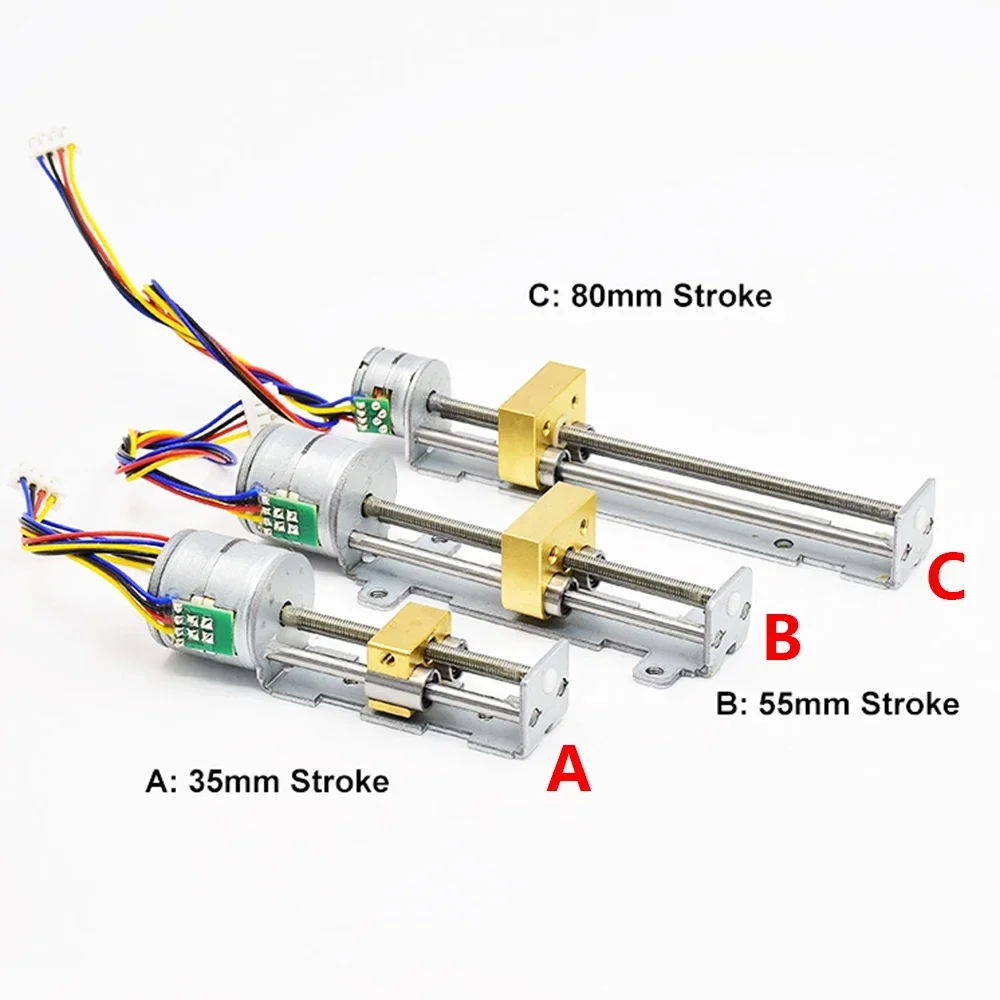 Mini Motor de Passo para Impressora a Laser 3d Atuador Linear do Curso Motor de Passo Robô Faça Você Mesmo Fases Fios 15 mm 20 mm 35 mm 55 mm 80 mm