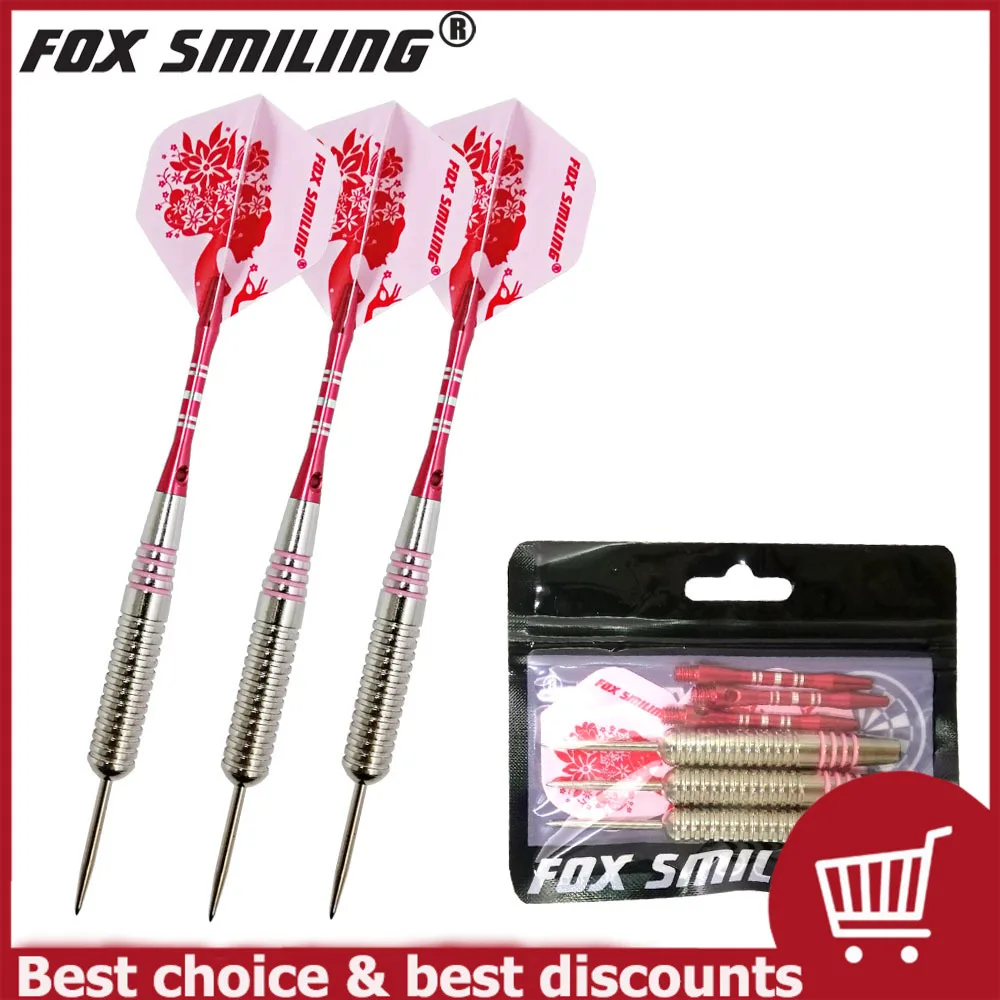FoxSmiling3pcsDarts24gPinkSteelTipDartsForIndoorProfessional