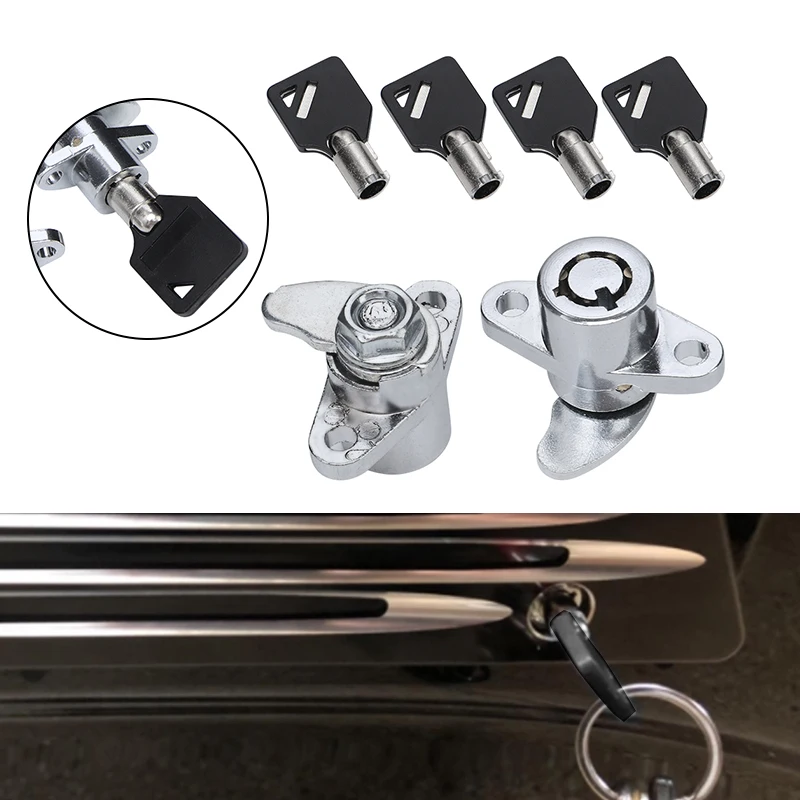 Set Serrature Universali RS Per Borse Laterali Moto Con 2 Chiavi - Nero, Compatibili Harley Honda Yamaha Kawasaki Suzuki