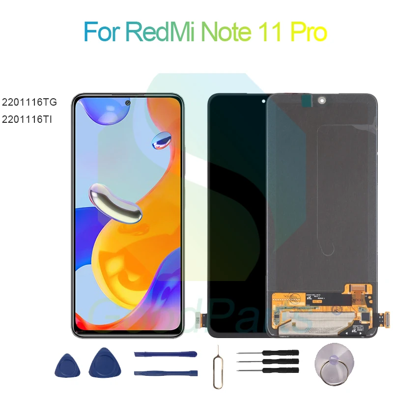 

For RedMi Note 11 Pro Screen Display Replacement 2400*1080 2201116TG, 2201116TI For RedMi Note 11 Pro LCD Touch Digitizer