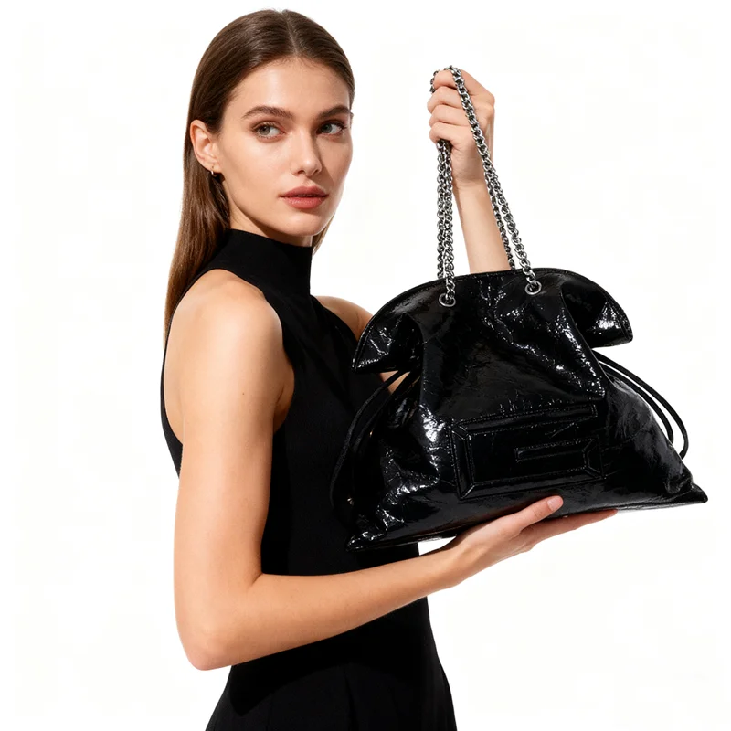 New Simple Cloud Shape Shoulder Bag Trendy Handheld Versatile Casual Style Soft PU Leather Neutral Minimalist Design