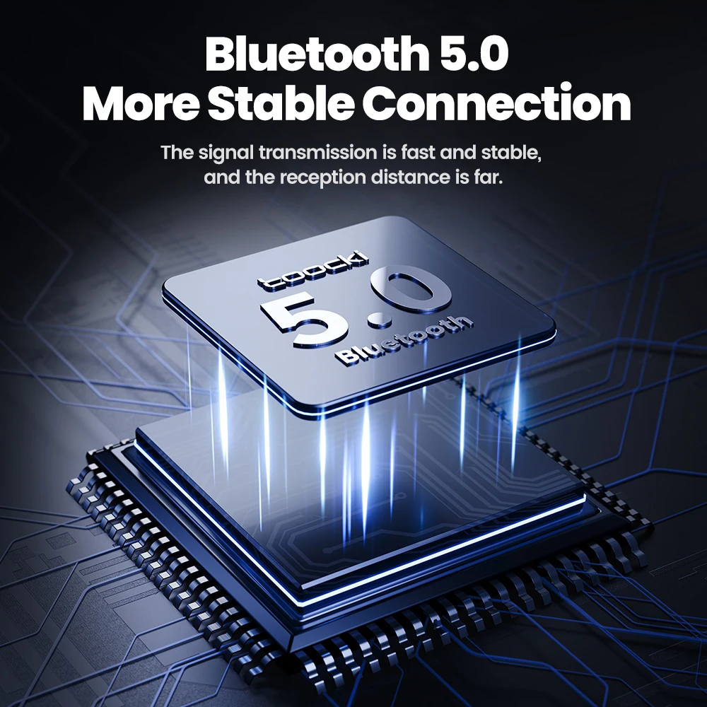 Toocki Portable Bluetooth Speaker 3D Stereo Surround Bluetooth 5.0 Wireless Speaker Dazzling Lighting Transparent Mecha Soundbar