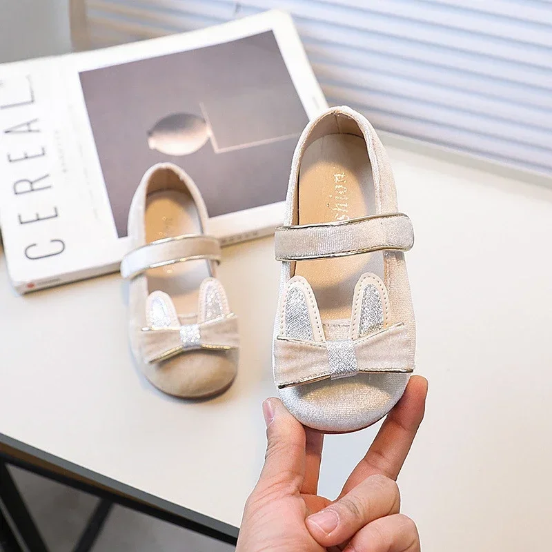 Leather Kids Moccasins Soft Bottom Flat Shoes for Girls