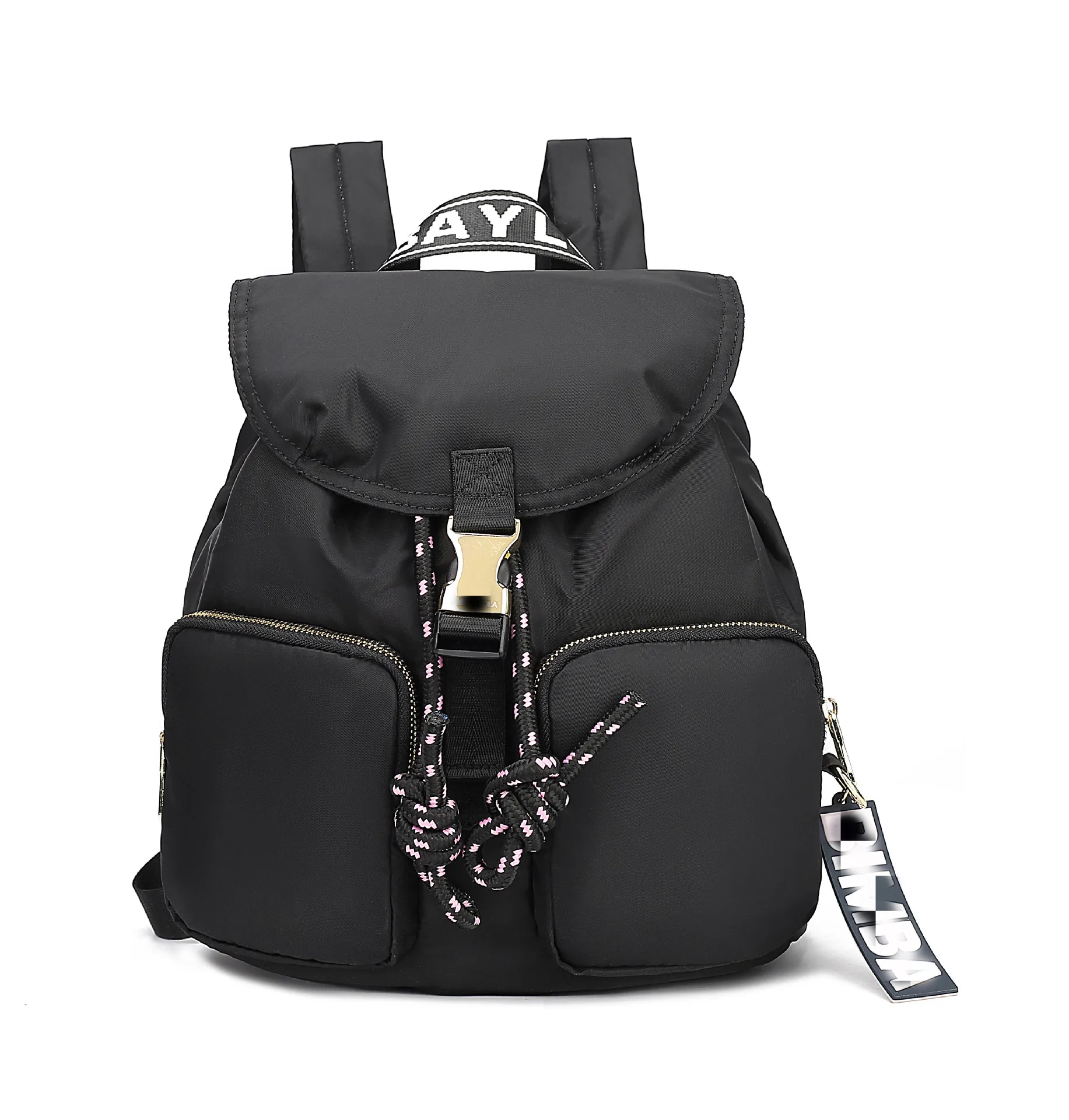 

Women's Shoulder Bag Waterproof Nylon Solid Color Letter Casual Backpack