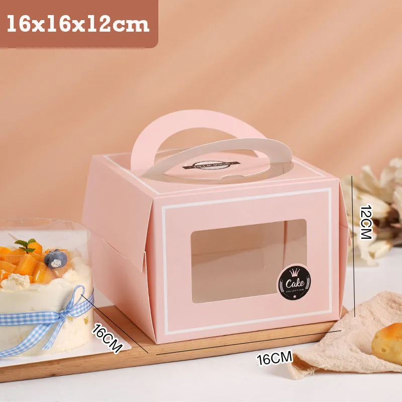 10Pcs Portable Handle Cake Boxes with Clear Window, Cupcake Pastry Cookie Dessert Packa... - SKU PHCB2332 - UGI Packaging