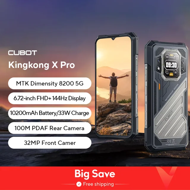 CUBOT KINGKONG X PRO 5G Rugged Smartphone, Dimensity 8200, 144Hz 6.72" 1
