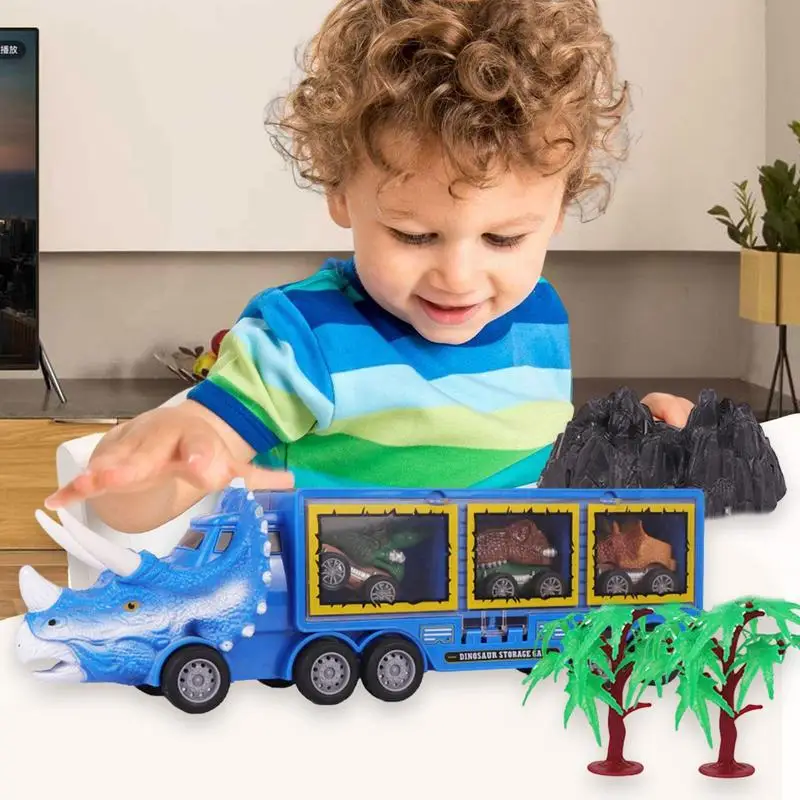 Kit de juguetes de coche de dinosaurio, juguetes de camiones de dinosaurios,  juegos de recuerdos de fiesta, Mini figura de Animal, coches de tracción  hacia atrás, recuerdos de fiesta para dinosaurios -
